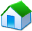House with a green roof